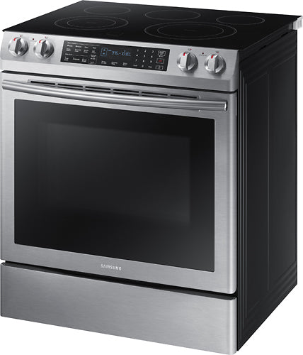 Samsung - 5.8 Cu. Ft. Electric Self-Cleaning Slide-In Range with Convection...