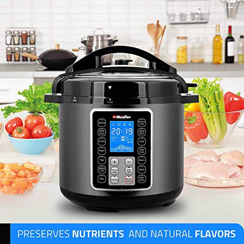 Mueller UltraPot 6Q Pressure Cooker Instant Crock 10 in 1 Pot with Slate Gray