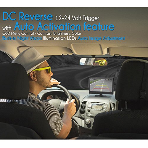 Upgraded 2017 Backup Rear View Car Truck Camera & Monitor 0 inches, Black