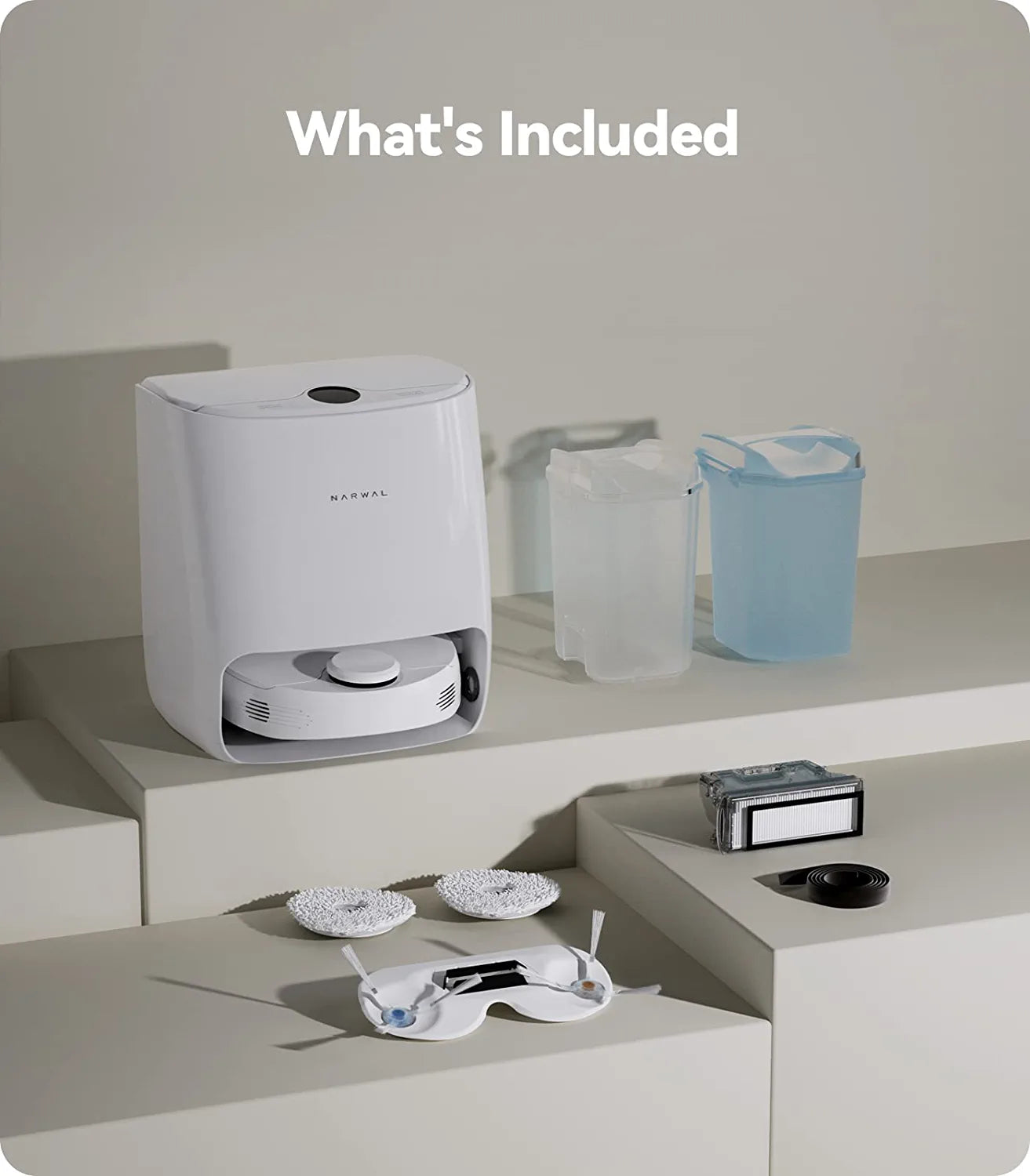 NARWAL T10 Mop Robot, 4-in-1 Robot Vacuum and with Self Cleaning White