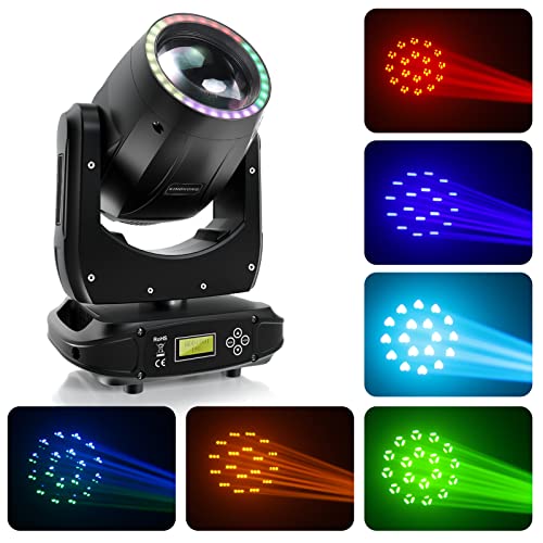 U`King Moving Head Lights DJ 150W Spotlights 15 Gobos 13 Colors White