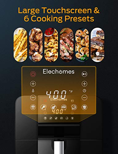 Elechomes Air Fryer, 6.3 QT Large Fryer Oven 11.6x15.1x13.9 inch, Black