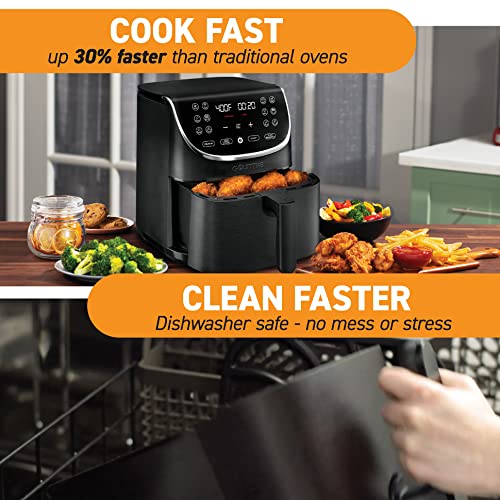 Gourmia Air Fryer Oven Digital Display 7 Quart Large AirFryer Medium, Black