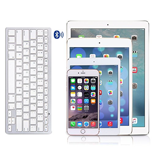OMOTON Ultra-Slim Bluetooth Keyboard Compatible with 2018 iPad Pro White