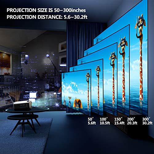 GooDee Portable Outdoor Movie Projector – Native 1080P Home Theater Silver