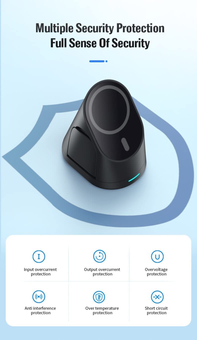 Oscar 3 in 1, 15W Foldable Magnetic Wireless Charging Station, Black