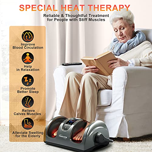 TISSCARE Foot Massager-Shiatsu Massage Machine 1 Count (Pack of 1), Gray