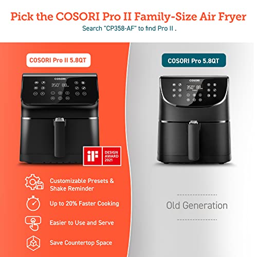 COSORI Pro II Air Fryer Oven Combo, 5.8QT Max Xl Large Cooker with 12  One-Touch