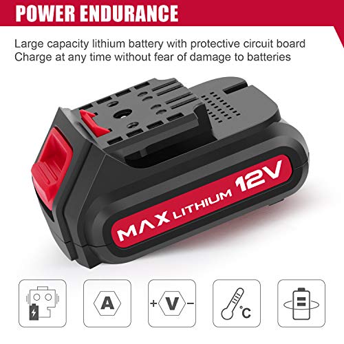 Eastvolt 12V Tire Inflator Air Compressor, Cordless air inflator, Black + Red