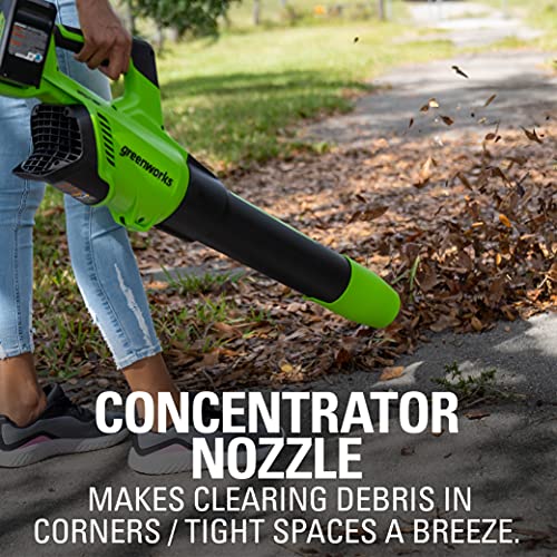 Greenworks 48V (2 x 24V) Cordless Axial Blower (125 MPH 2*2Ah Battery, Green