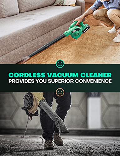 KIMO Cordless Small Leaf Blower Cordless, Green Sweeper