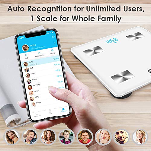 Arboleaf Digital Scale, Bathroom Smart 11.8x11.8 Inch (Pack of 1), White