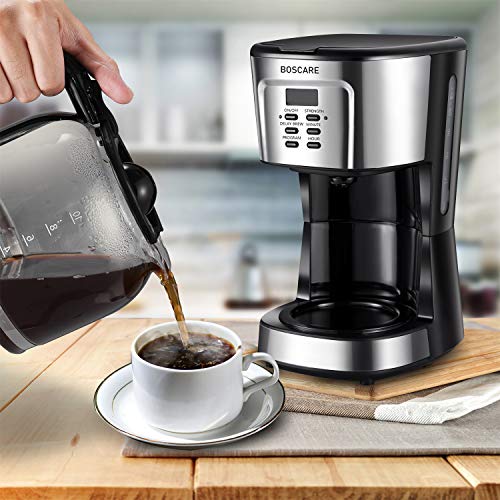 BOSCARE programmable coffee maker,2-12 Cup Drip Coffee maker, Mini Coffee...