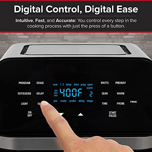 NuWave Brio 15.5-Quart Large Capacity Air Fryer + Grill; Probe; 2 15.5QT