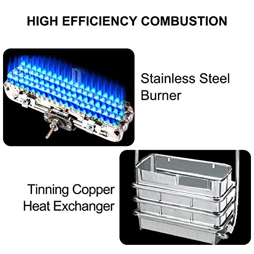 Camplux 5L Outdoor Portable Water Heater, 1.32 GPM Tankless Propane Gas White