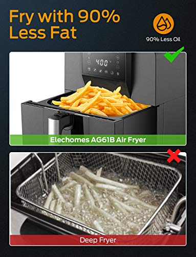 Elechomes Air Fryer, 6.3 QT Large Fryer Oven 11.6x15.1x13.9 inch, Black