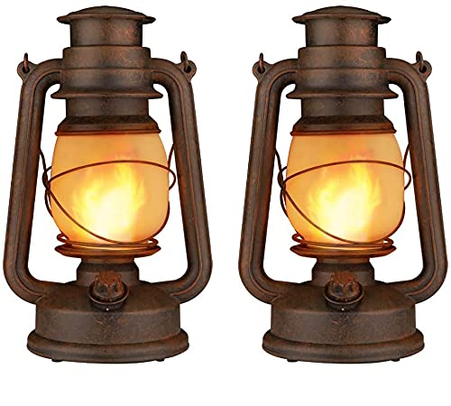 Dancing Flame Led Vintage Lantern, Battery Power 2 Pack, 2 Pacl