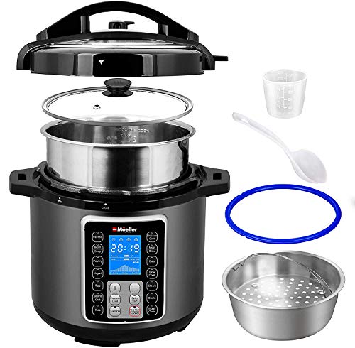 Mueller UltraPot 6Q Pressure Cooker Instant Crock 10 in 1 Pot with Slate Gray