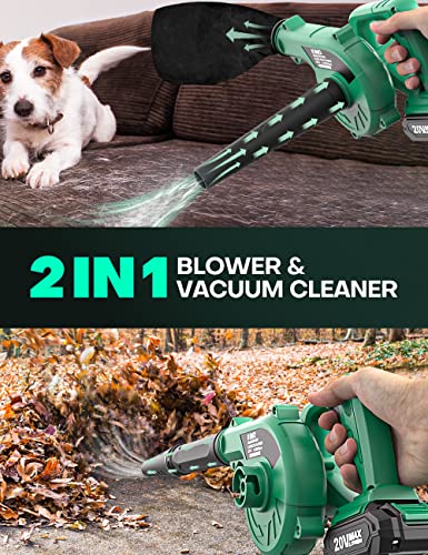 KIMO Cordless Small Leaf Blower Cordless, Green Sweeper