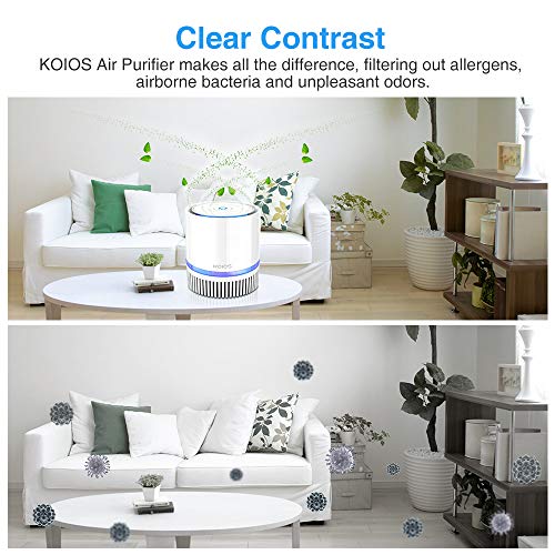 KOIOS Air Purifier, Indoor Cleaner with 3-in-1 True HEPA Filter for Home...