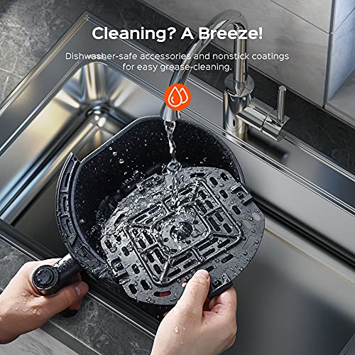 Dreo Air Fryer - 100℉ to 450℉, 4 Quart Hot Oven Cooker with 50 4L, Black