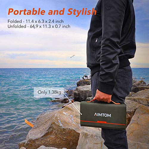 AIMTOM Portable Solar Charger – 60W Foldable Panel with 5V 60-Watt,