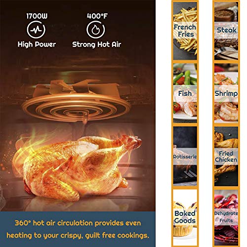 iCucina Air Fryer |10 Qt Actual Capacity 1700W Power Frier| Non-Stick Basket...