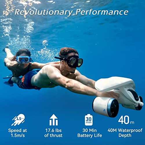 sublue WhiteShark Mix Underwater Scooter Dual Motors, Action Camera Aqua Blue