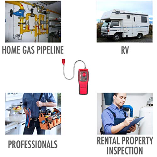 PANGAEA Gas Detector Portable Natural Tester Detector, Combustible Red