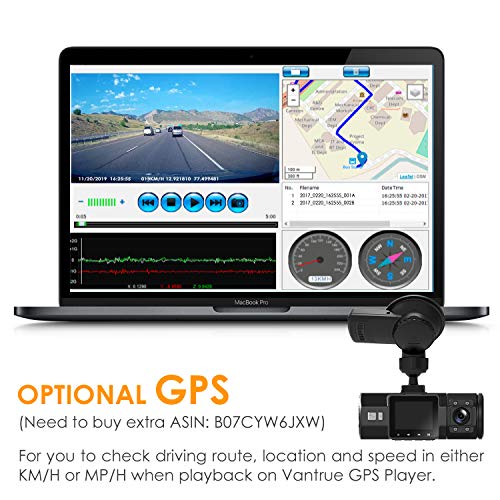 Vantrue N2 Pro Uber Dual 1080P Dash Cam, 2.5K 1440P Front and Black