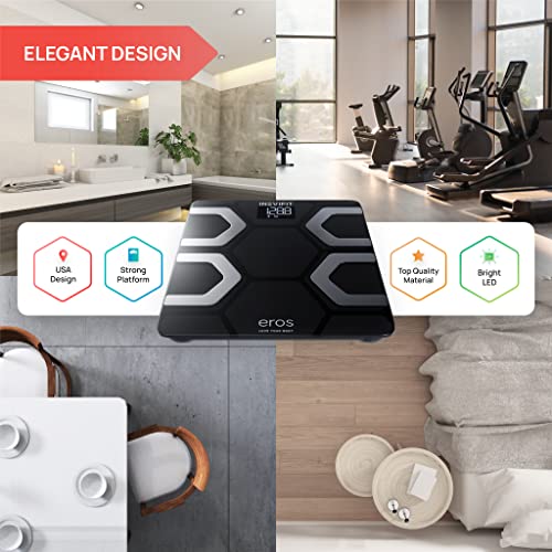 INEVIFIT EROS Bluetooth Body Fat Scale Smart BMI 1 Count (Pack of 1), Black