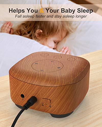 White Noise Machine, elesories Sound Machine 1 Count (Pack of 1), Wood Grain