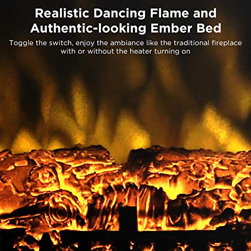 TURBRO Suburbs TS17 Compact Electric Fireplace Heater, Freestanding Stove...