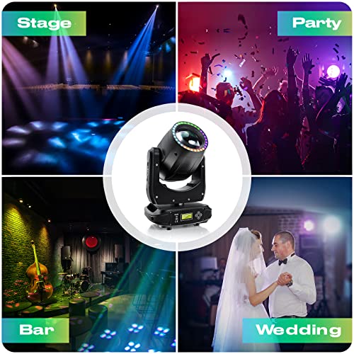 U`King Moving Head Lights DJ 150W Spotlights 15 Gobos 13 Colors White