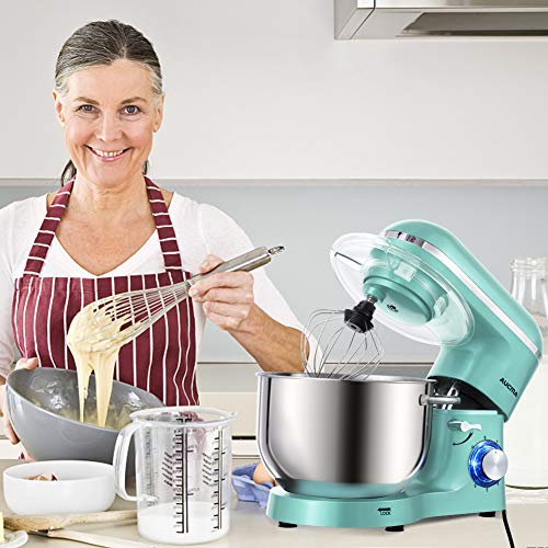 Aucma Stand Mixer,6.5-QT 660W 6-Speed Tilt-Head Food Mixer, 6.5QT, Blue