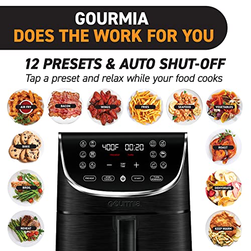 Gourmia Air Fryer Oven Digital Display 7 Quart Large AirFryer Medium, Black
