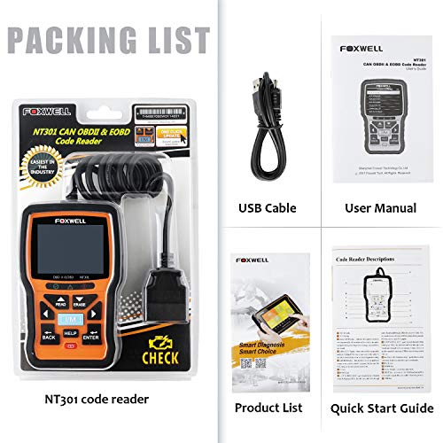 FOXWELL NT301 OBD2 Scanner Professional Code Reader,