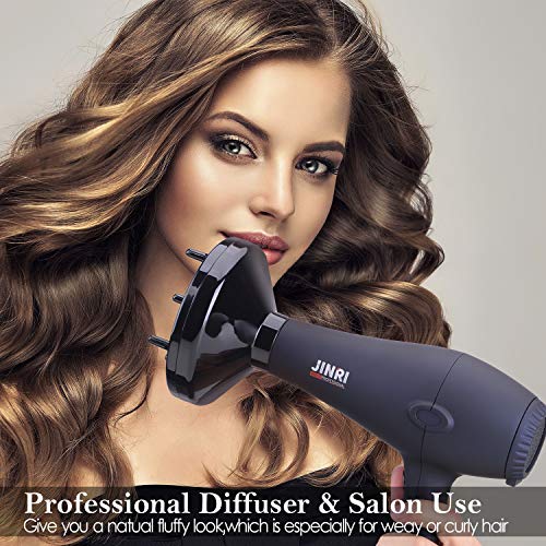 Professional Ceramic Tourmaline Hair Dryer 1875 Watt Fast 4 Piece Set, Black