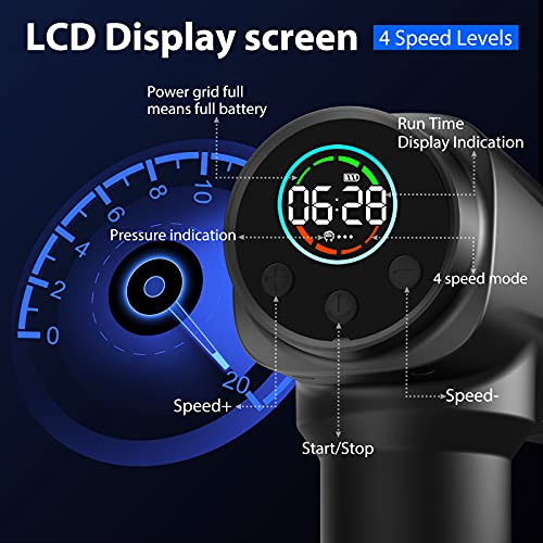 Massage Gun, Muscle Massager Gun Deep Tissue Percussion Black