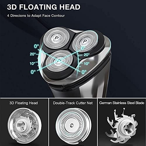 Phisco Men's Electric Shaver-IPX7 Waterproof 1 Count (Pack of 1), Black