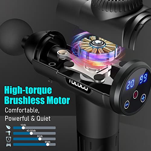 TOLOCO Massage Gun, Upgrade Percussion Muscle 1 Count (Pack of 1), Black