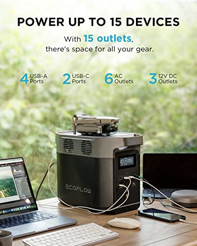EF ECOFLOW DELTA 2 Portable Power Station, 1024Wh LiFePO4 Battery, Fast...