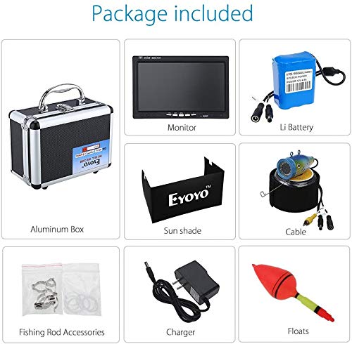 Eyoyo Portable 7 inch LCD Monitor Fish 15m/49ft, 7 Infrared Lights(15m)