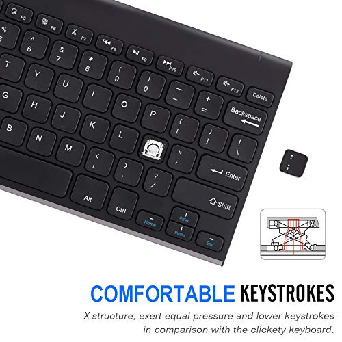 Bluetooth Keyboard, Arteck Stainless Steel Universal Portable Wireless Black
