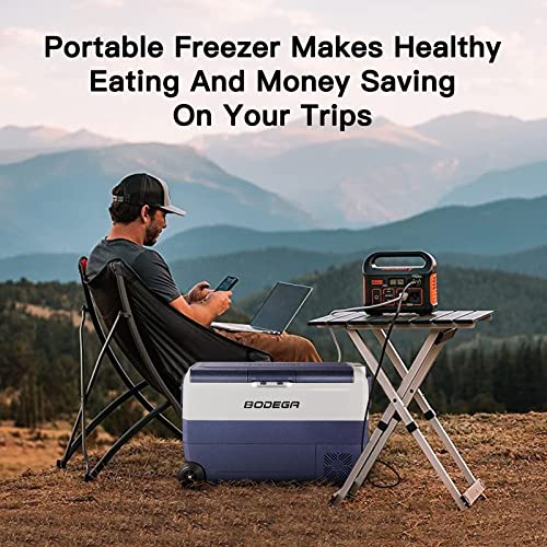 【Upgraded】BODEGA 12 Volt Refrigerator, Portable Freezer, Car 53 Quart, blue