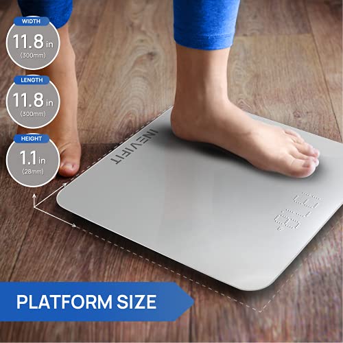 INEVIFIT Bathroom Scale, Highly Accurate Digital 1 Count (Pack of 1), Silver