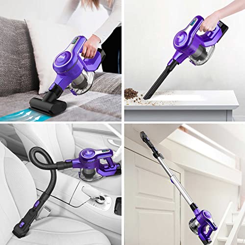 INSE Cordless Vacuum Cleaner, 23Kpa 265W Powerful Suction Stick Lilac