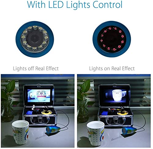 Eyoyo Portable 7 inch LCD Monitor Fish 15m/49ft, 7 Infrared Lights(15m)