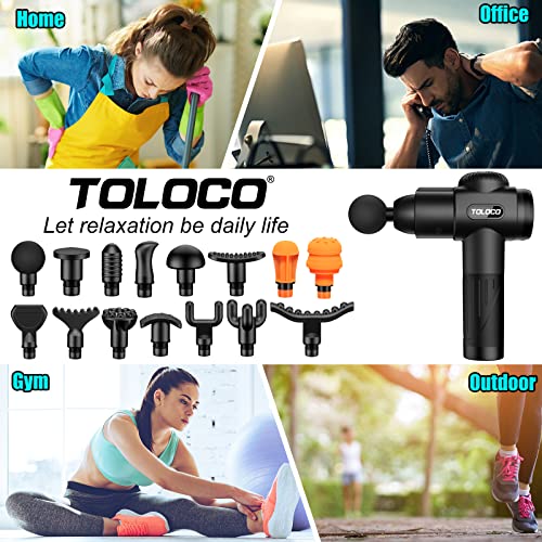 TOLOCO Massage Gun, Upgrade Percussion Muscle 1 Count (Pack of 1), Black