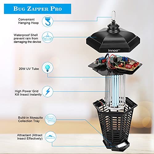 Electric Bug Zapper, Indoor and Outdoor Mosquito Zappers 4200V Black